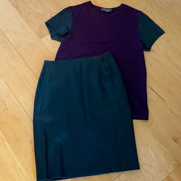 Diane Von Furstenberg Black Leather Skirt - Picture 1 of 7